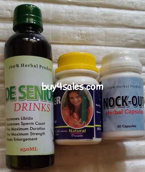 Image of De Senior Men Drink, Nock Out Capsule+ Topnotch Cucumber Cream for Penis Enlargement